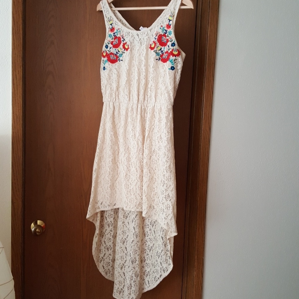 Xhilaration High-Low Floral Lace Dress sz:M